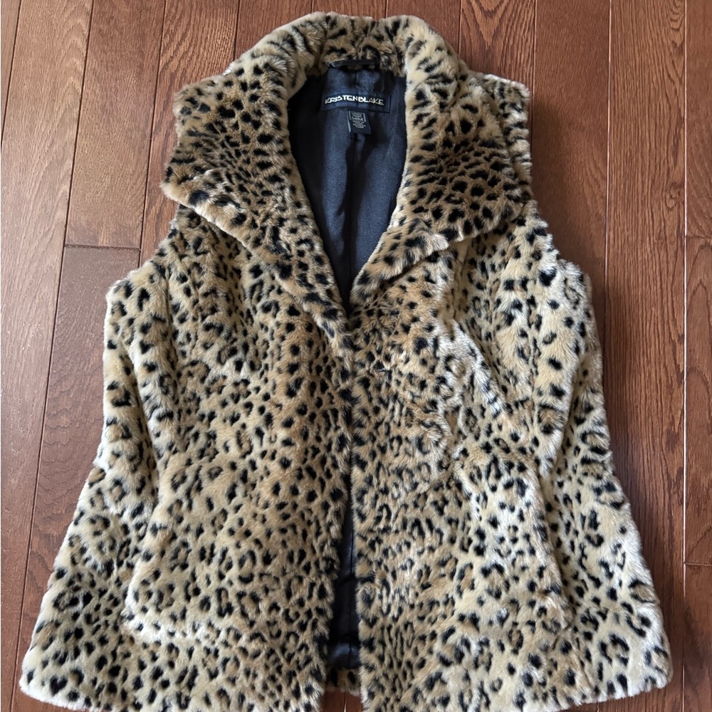 Kristen Blake Brown and Black Faux Fur Vest